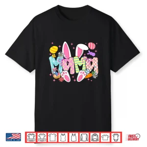 Easter Mama Bunny Ears Coquette Bow Easter Rabbit Mom Women Shirt