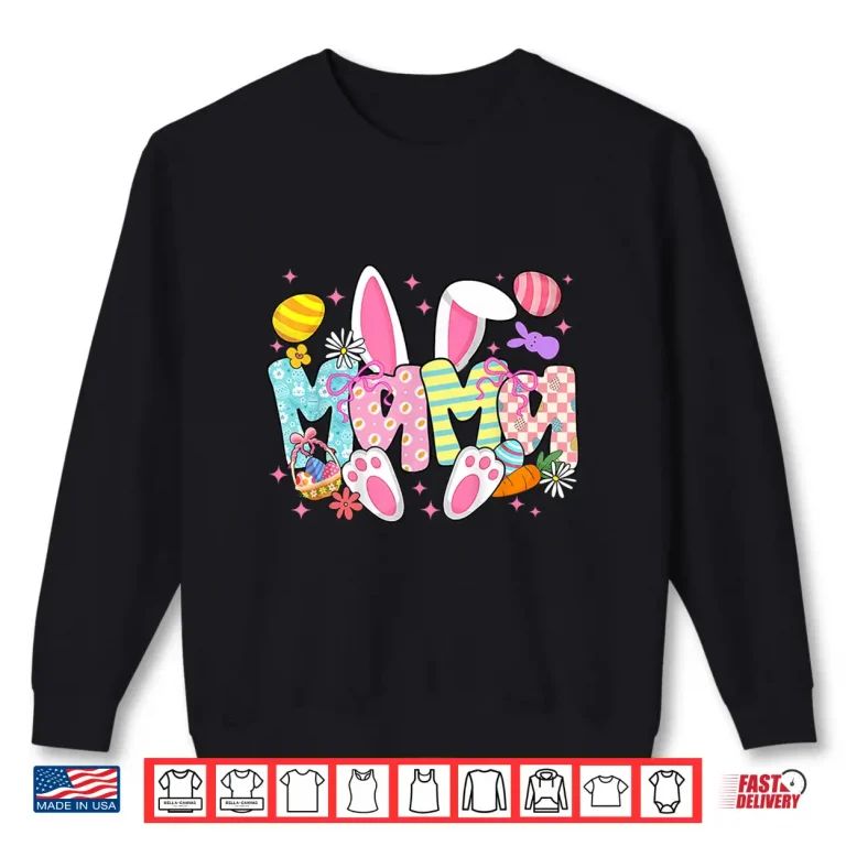 Sweatshirt Easter Mama Bunny Ears Coquette Bow Easter Rabbit Mom Women Shirt