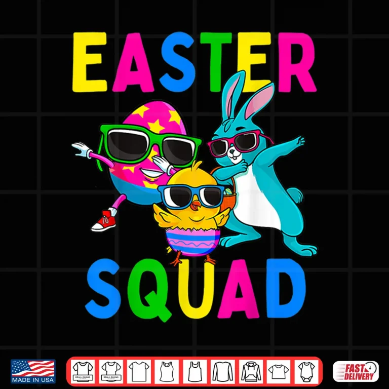 Design Easter Squad Bunny Chick Colorful Egg Matching Family Gift Shirt