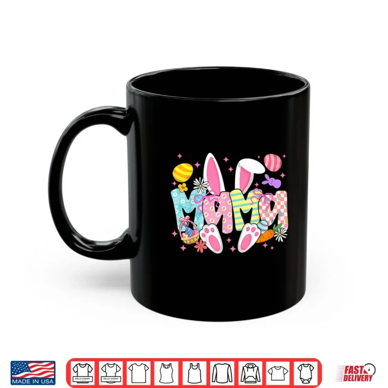 Mug Easter Mama Bunny Ears Coquette Bow Easter Rabbit Mom Women Shirt 1