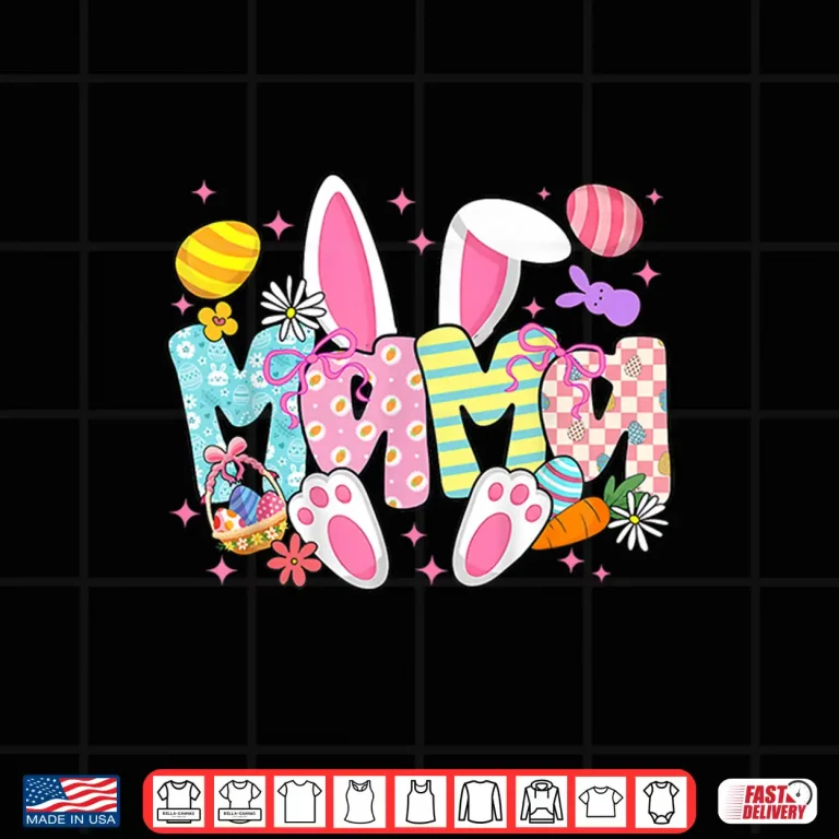 Design Easter Mama Bunny Ears Coquette Bow Easter Rabbit Mom Women Shirt 1