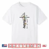 He Is Risen Floral Cross Women Easter Christian Shirt