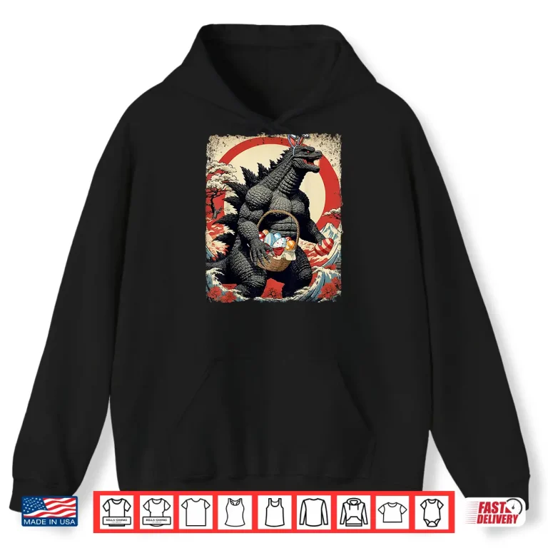 Hoodie Kaiju Easter Vintage Shirt Monster Eggs Easter Day Kids Boys Shirt