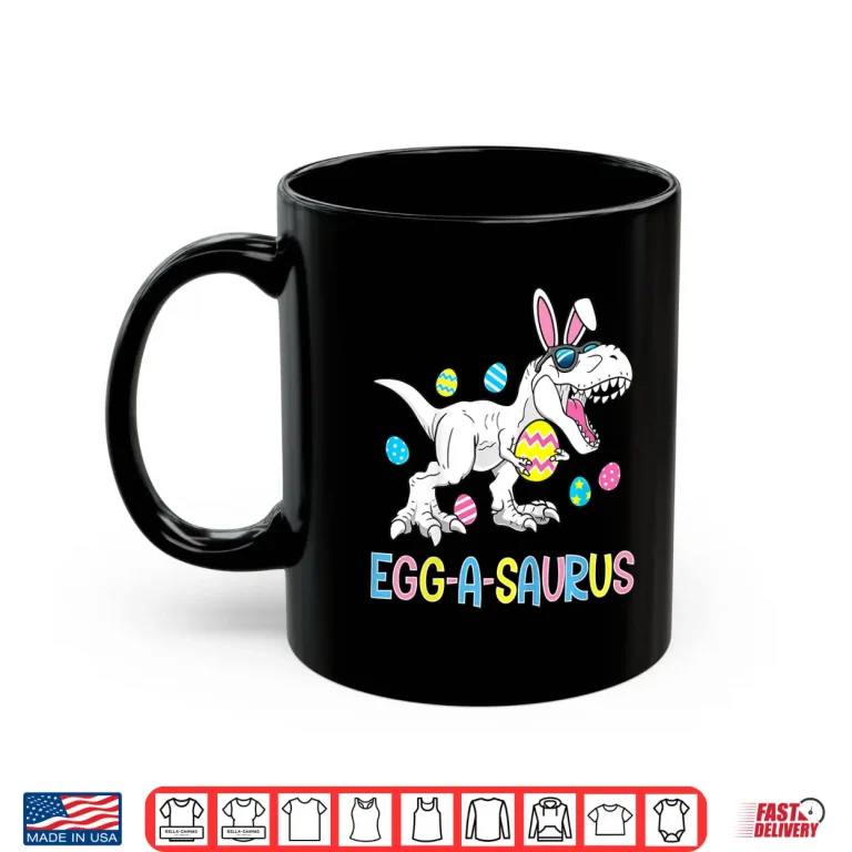 Mug Kids Easter Bunny Dinosaur Egg A Saurus TRex Kids Boys Toddlers Shirt