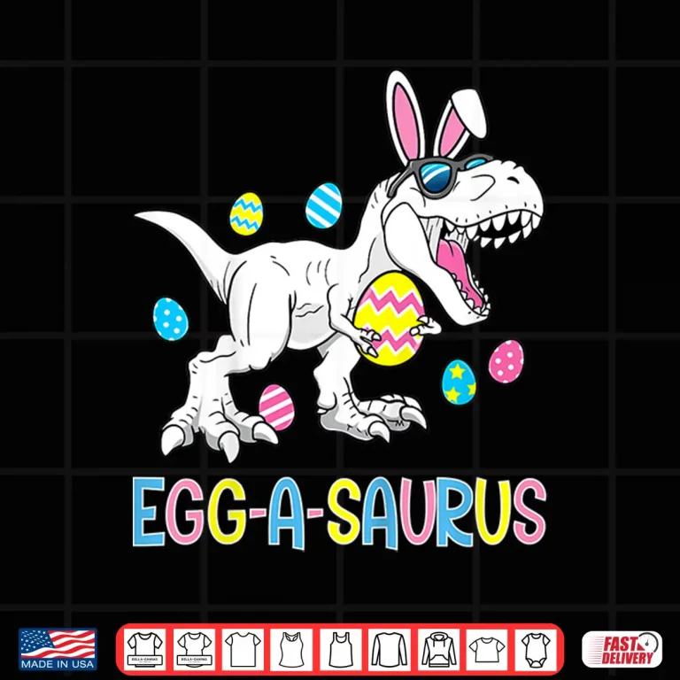 Design Kids Easter Bunny Dinosaur Egg A Saurus TRex Kids Boys Toddlers Shirt
