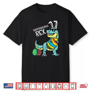 Kids Eastersaurus Rex Easter Trex Bunny Toddler Boys Easter Dino Shirt