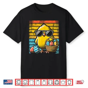 Retro Easter Chick Men Women Kids Boys Girls Funny Easter Shirt