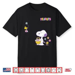 Snoopy & Woodstock Flowers And Easter Eggs Shirt