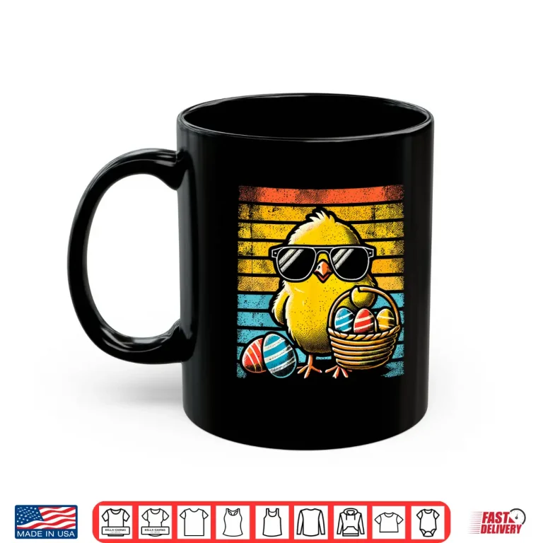 Mug Retro Easter Chick Men Women Kids Boys Girls Funny Easter Shirt