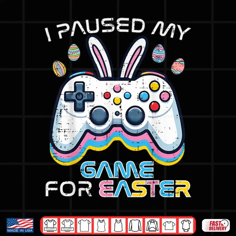 Design Paused My Game For Easter Gaming Gamer Men Boys Kids Teens Shirt 1
