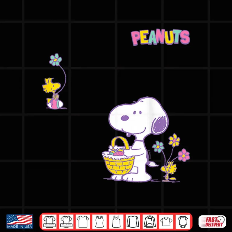 Design Snoopy Woodstock Flowers and Easter Eggs Shirt