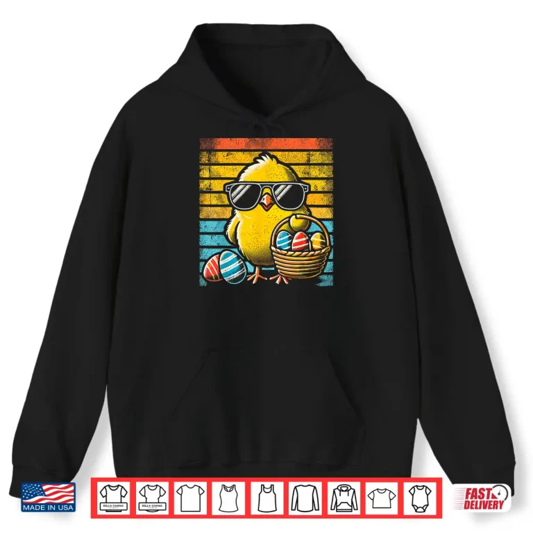 Hoodie Retro Easter Chick Men Women Kids Boys Girls Funny Easter Shirt 1