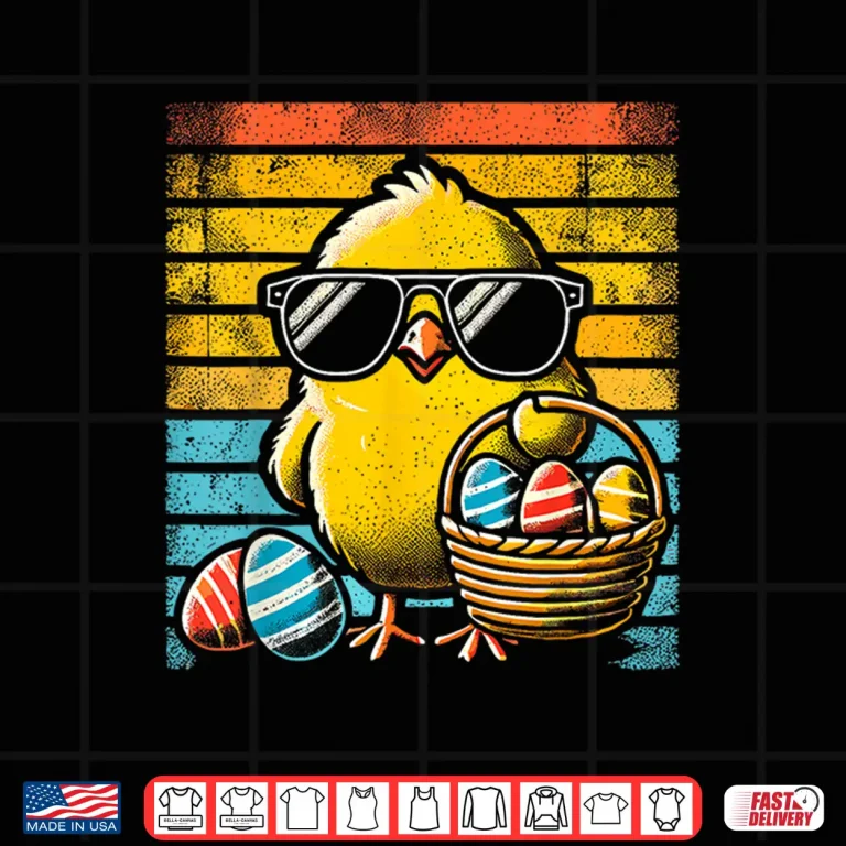 Design Retro Easter Chick Men Women Kids Boys Girls Funny Easter Shirt 1
