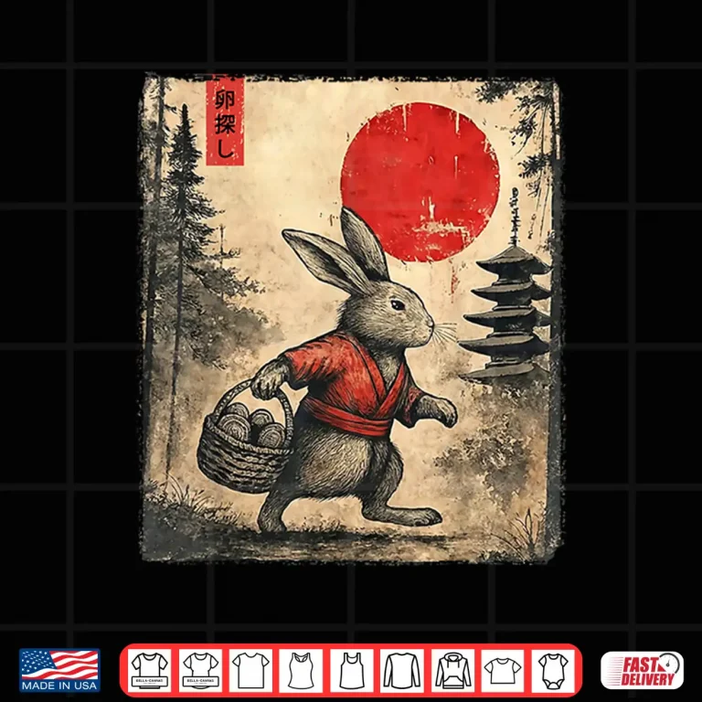Vintage Anime Rabbit Art Japanese Easter Bunny Graphic Tee Shirt 4 Design Vintage Anime Rabbit Art Japanese Easter Bunny Graphic Tee Shirt