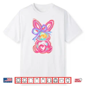 Cute Bunny Coquette Bow Tie Dye Rabbit Professional Graphic Shirt
