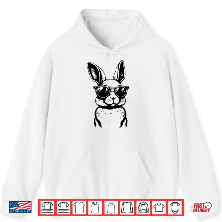 Hoodie Bunny Face With Sunglasses Easter Day Professional Modern Shirt