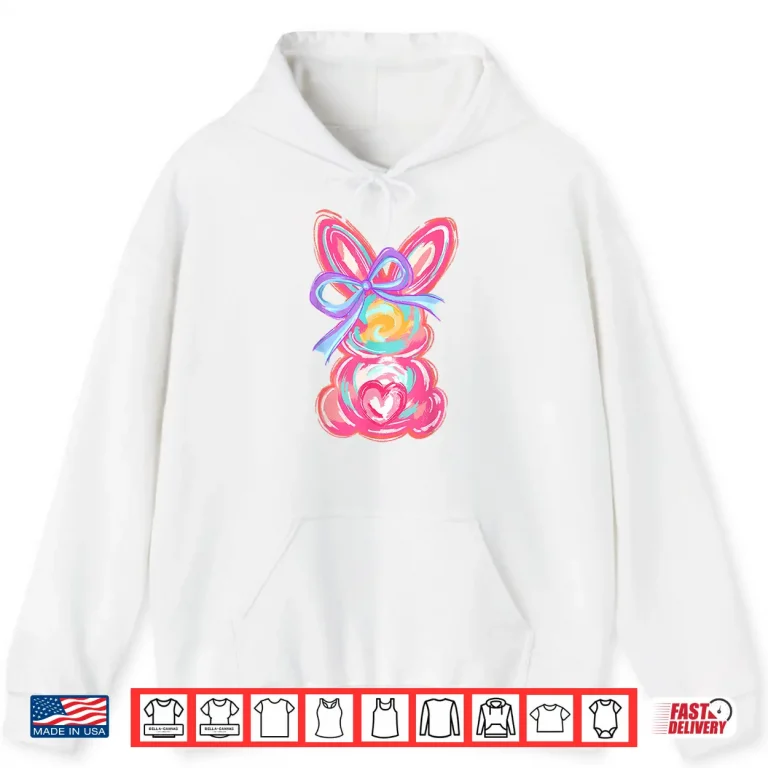 Hoodie Cute Bunny Coquette Bow Tie Dye Rabbit Professional Graphic Shirt