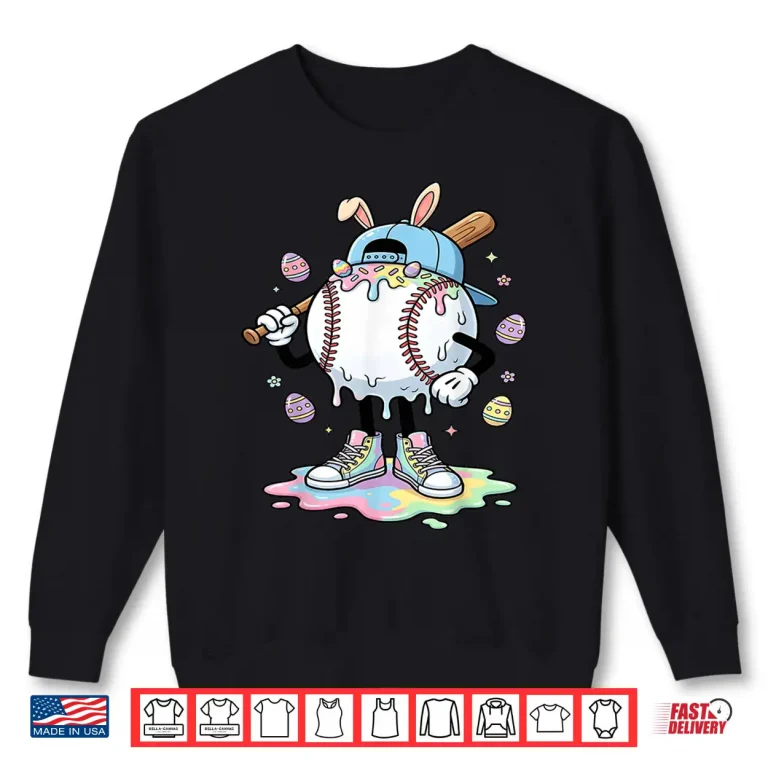 Sweatshirt Baseball Drip Ice Cream Easter Professional Modern Graphic Apparel Shirt