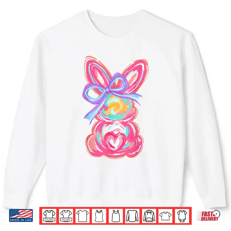 Sweatshirt Cute Bunny Coquette Bow Tie Dye Rabbit Professional Graphic Shirt