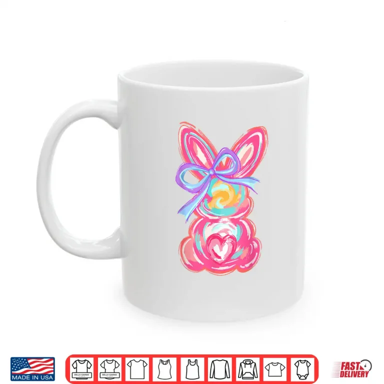 Mug Cute Bunny Coquette Bow Tie Dye Rabbit Professional Graphic Shirt