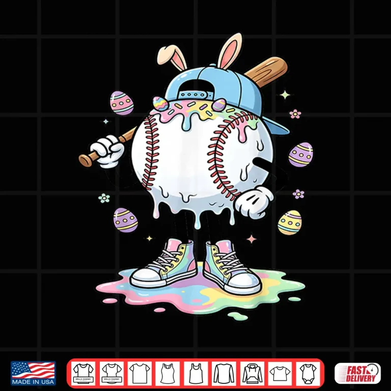 Design Baseball Drip Ice Cream Easter Professional Modern Graphic Apparel Shirt