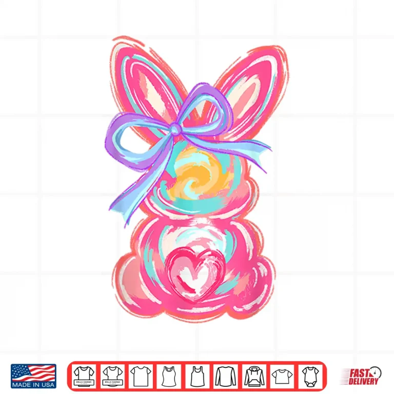 Design Cute Bunny Coquette Bow Tie Dye Rabbit Professional Graphic Shirt