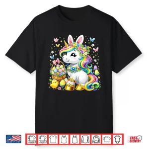 Cute Unicorn Happy Easter Day Modern Graphic Apparel Shirt