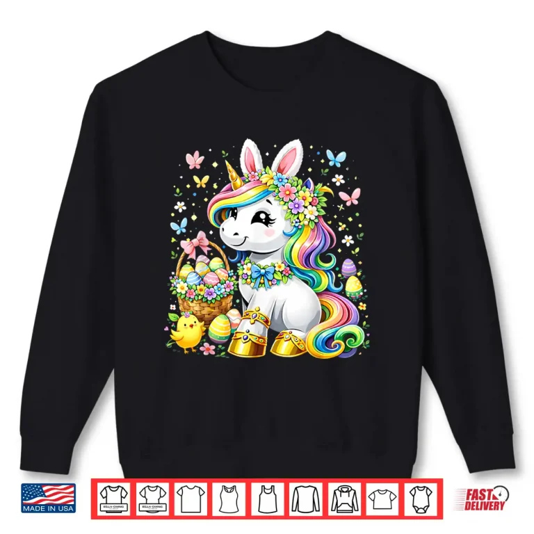 Sweatshirt Cute Unicorn Happy Easter Day Modern Graphic Apparel Shirt