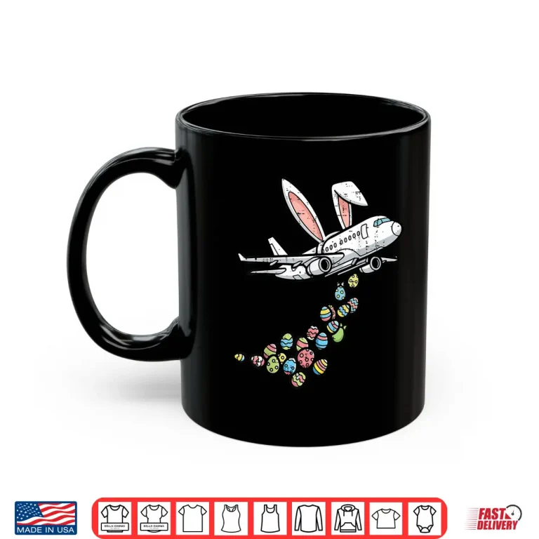Mug Easter Airplane Bunny Eggs Aircraft Pilot Professional Graphic Shirt