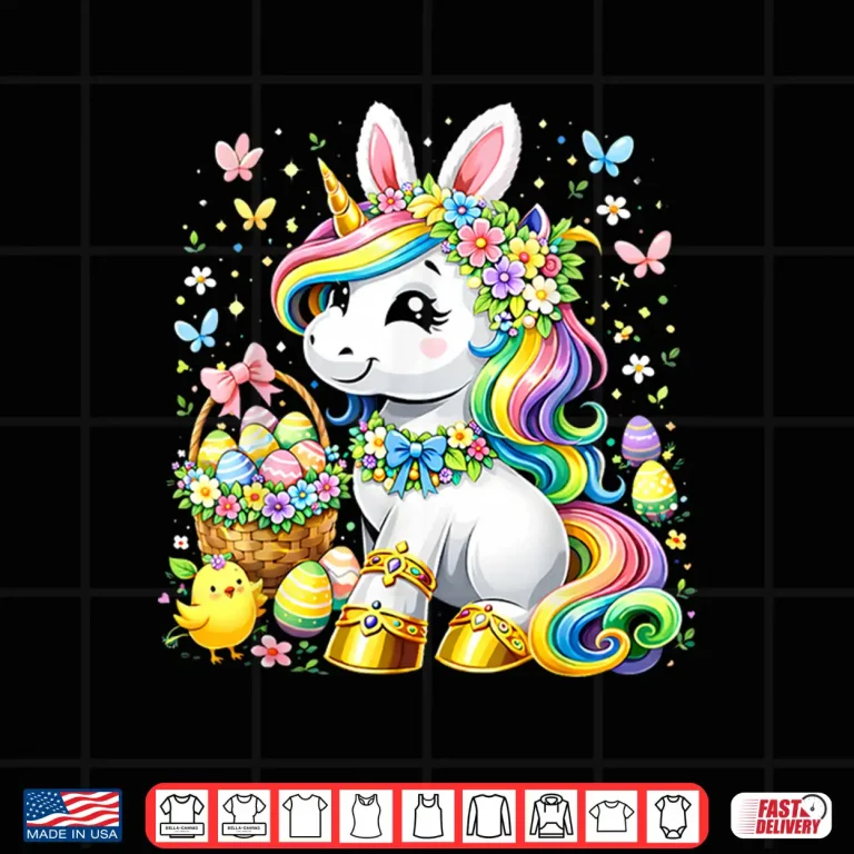 Design Cute Unicorn Happy Easter Day Modern Graphic Apparel Shirt