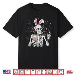 Easter Skeleton Bunny Rock Hand Rocker Professional Graphic Shirt