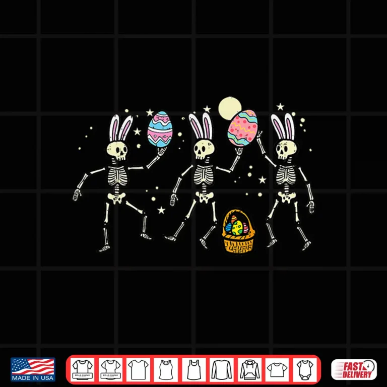 Design Easter Skeletons Dancing Eggs Funny Bones Professional Graphic Shirt