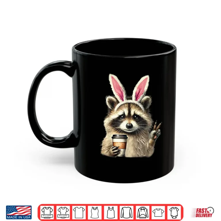 Mug Funny Raccoon Iced Coffee Easter Bunny Professional Humor Shirt