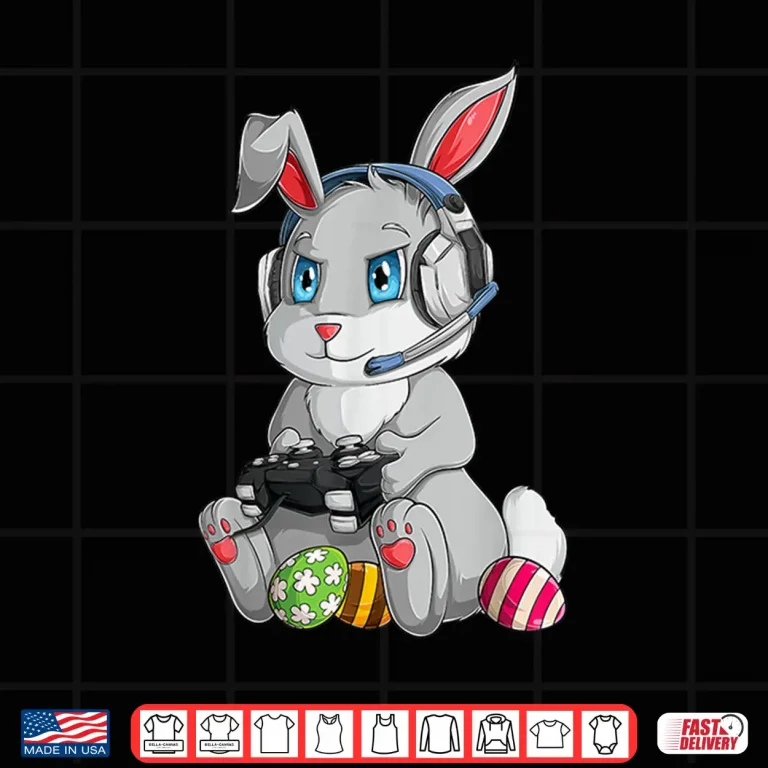 Design Happy Easter Day Bunny Egg Funny Gamer Professional Graphic Shirt