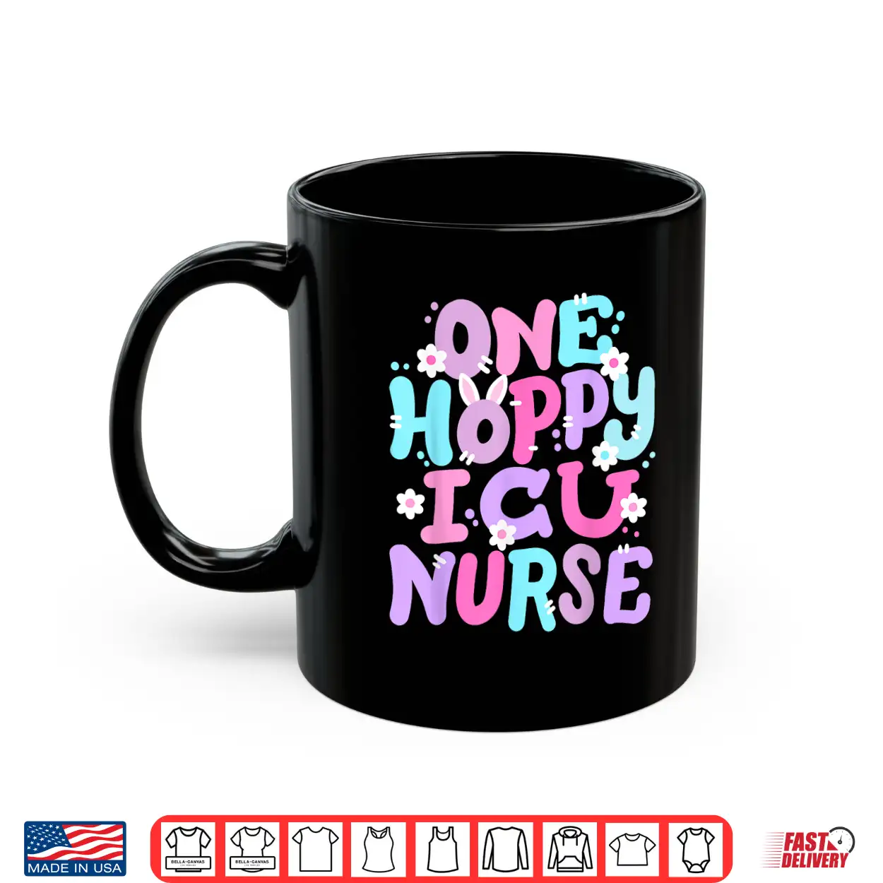 One Hoppy Icu Nurse Retro Groovy Happy Easter Bunny Shirt One Hoppy Icu Nurse Retro Groovy Happy Easter Bunny Shirt