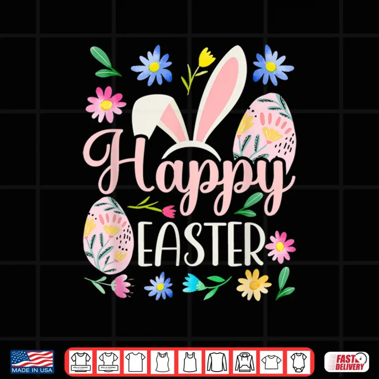 Design Professional Holiday Happy Easter Sayings Egg Bunny Graphic Shirt
