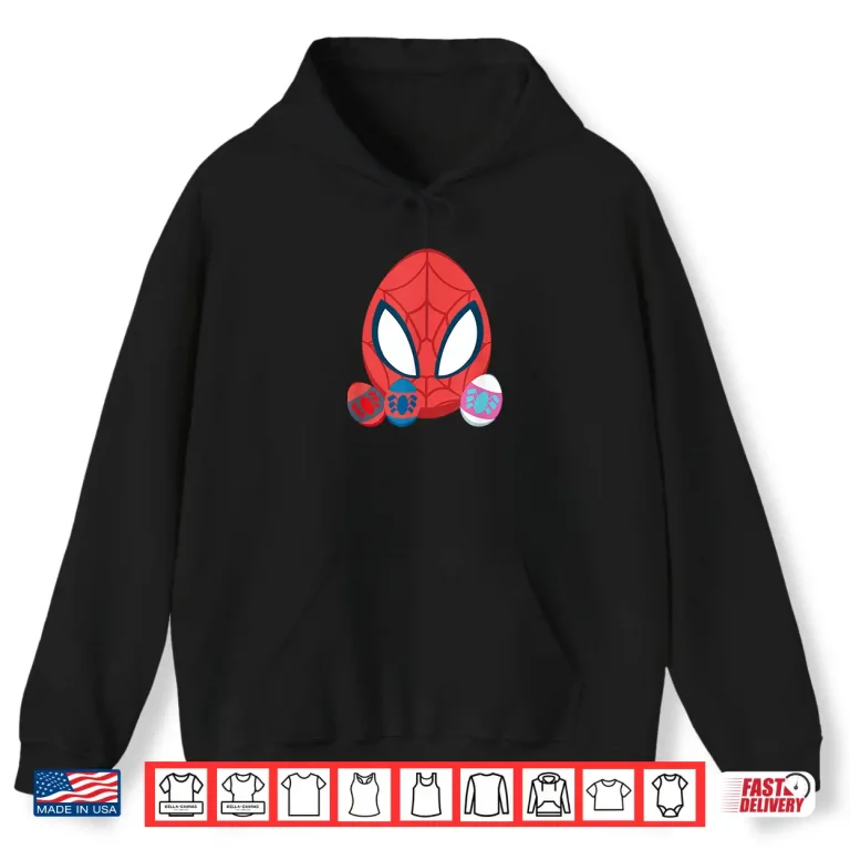 Hoodie Spider Man and Spider Friends Marvel Toony Easter Eggs Graphic Shirt