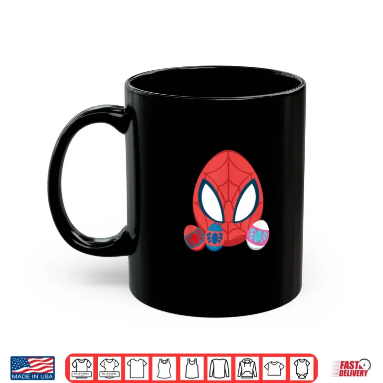 Mug Spider Man and Spider Friends Marvel Toony Easter Eggs Graphic Shirt
