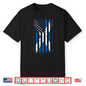 Professional Minimalist Blue And White Modern Graphic Identity Shirt