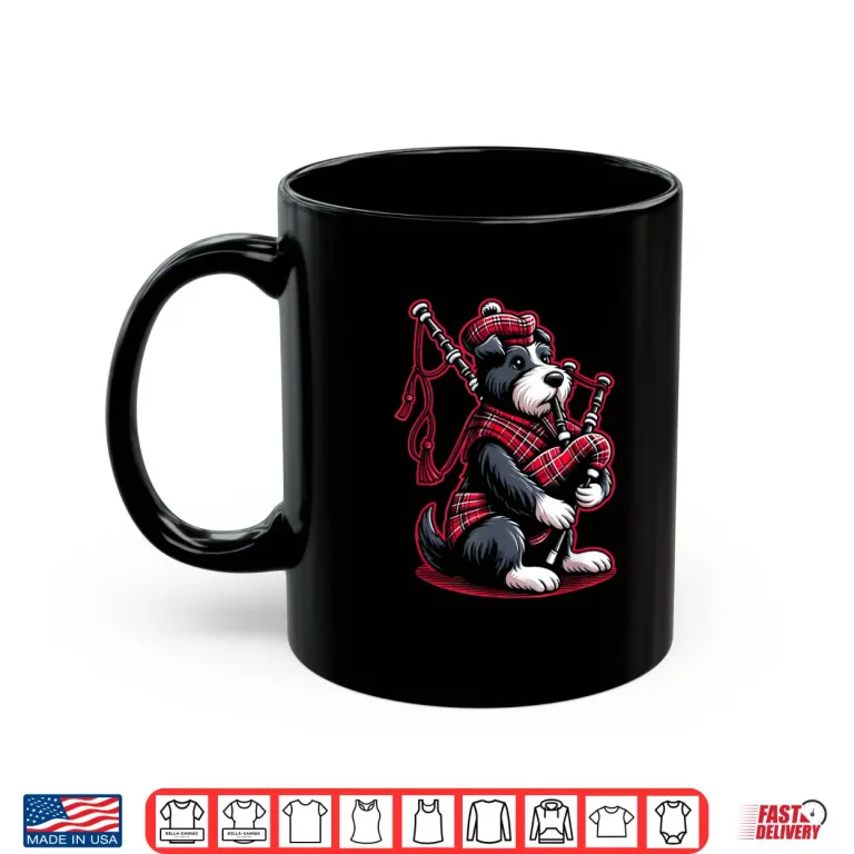 Mug Funny Tartan Day Scottish Terrier Bagpipe Dog Lover Shirt