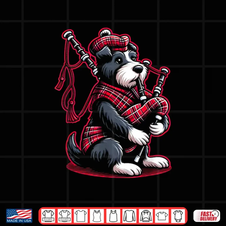 Design Funny Tartan Day Scottish Terrier Bagpipe Dog Lover Shirt