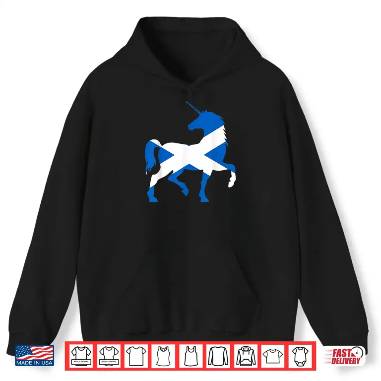 Hoodie Scotland Flag Unicorn Scot Tartan Plaid Day Scottish Shirt