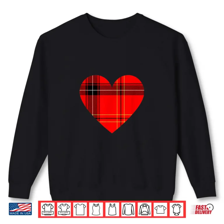 Sweatshirt Scottish Tartan Heart Valentines Day Professional Gift Shirt