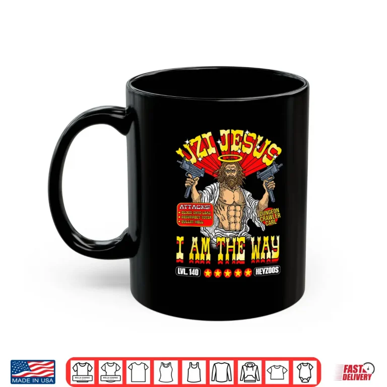 Mug DCC Uzi Jesus I Am The Way Character Stats RPG Books Shirt