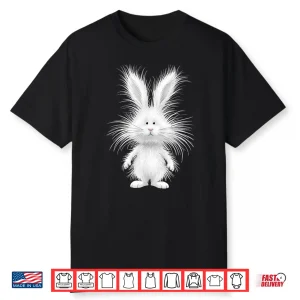 Funny Fluffy Bunny With Wild Fur Cute Rabbit Art Shirt