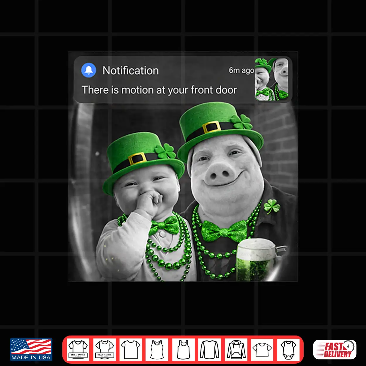 Funny St Patricks Day John Pork And Ai Baby With Motion Meme Shirt Funny St Patricks Day John Pork And Ai Baby With Motion Meme Shirt