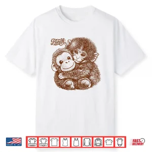 Hang In There Punch Monkey With Plush Orangutan Shirt
