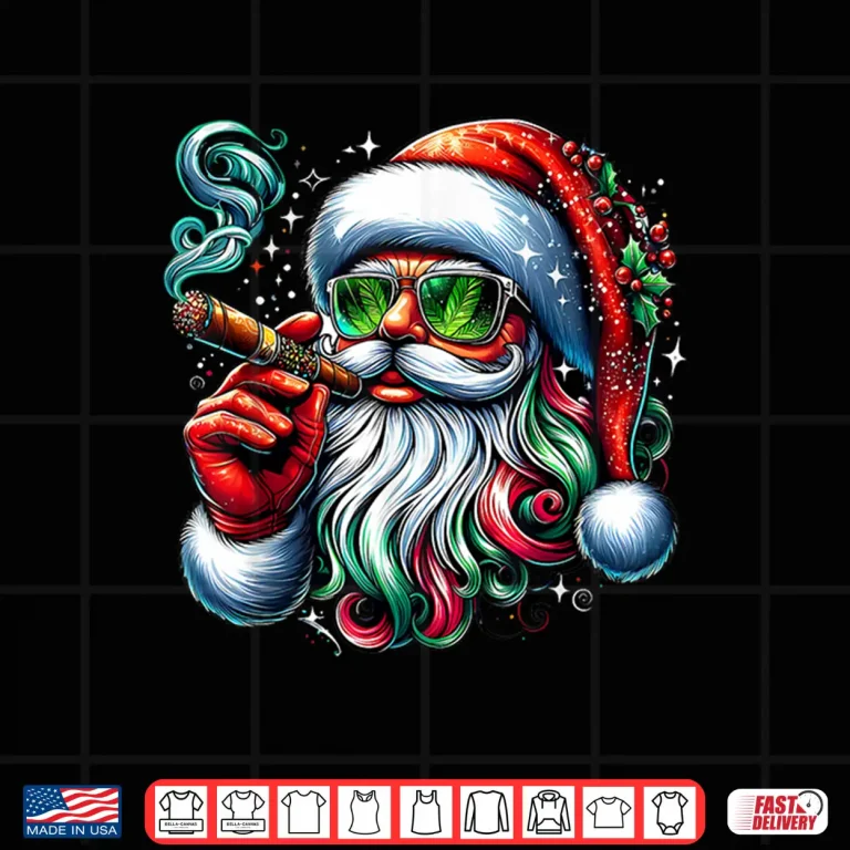 Design Cool Santa Claus Smoking Weed Marijuana 420 Day Christmas Shirt