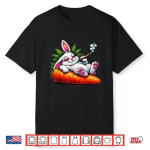 Easter Day Cannabis Marijuana Stoned 420 Bunny Smoking Weed Shirt