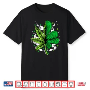 Funny Saint Patricks’S Day 420 Cannabis Clover Shirt